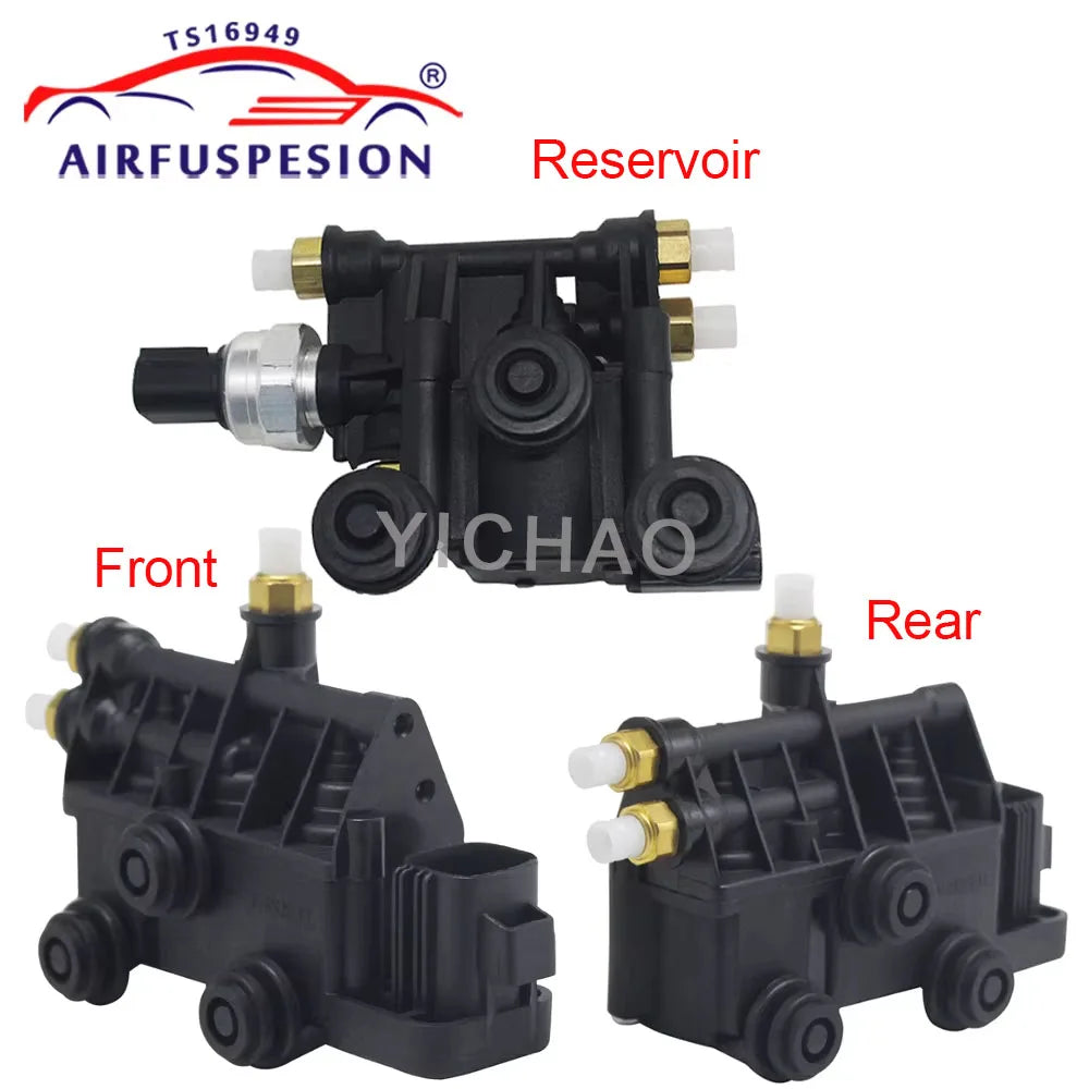 3PCS Front+Rear+Reservoir Tank Valve Block For Land Rover Discovery 3 4 LR3 LR4 L319 Range Rover Sport L320 RVH000055 RVH000046