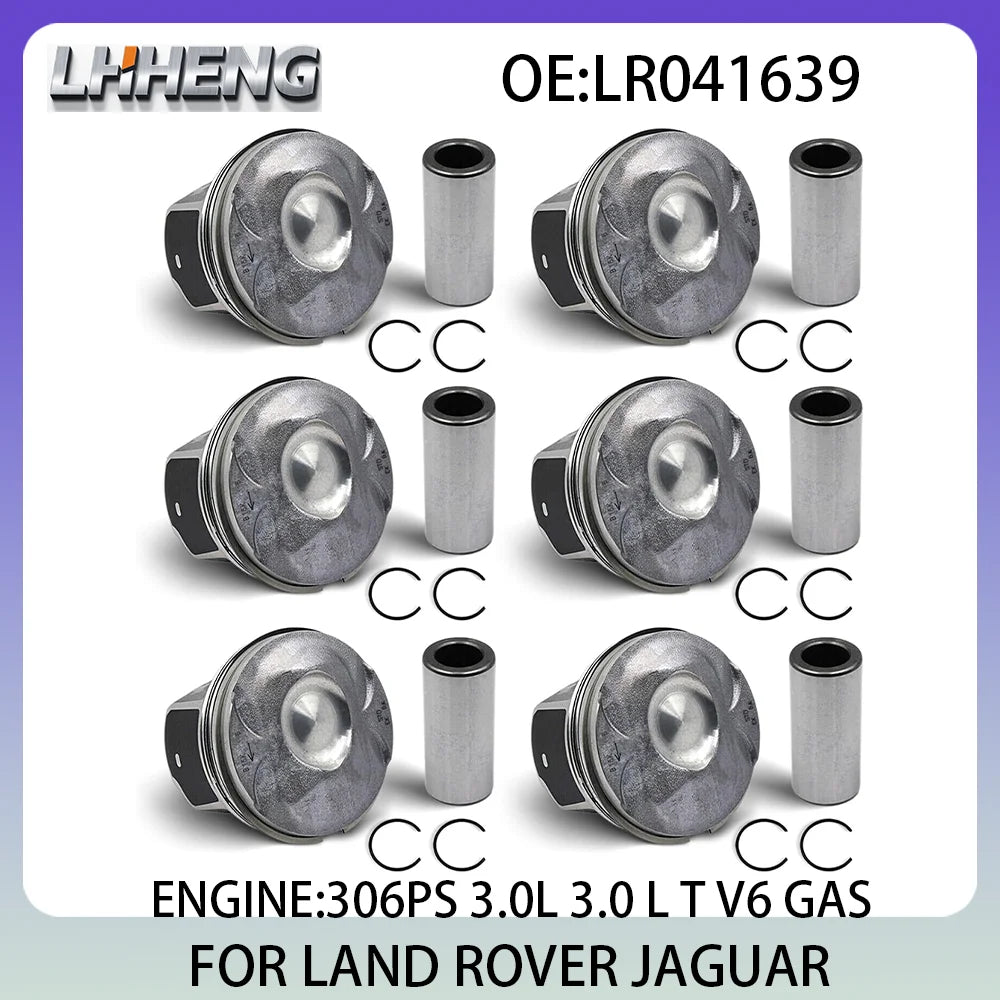 Engine piston kit For LAND ROVER DISCOVERY RANGE ROVER VELAR JAGUAR F-PACE F-TYPE XE XF 3.0L 3.0 L T V6 GAS 12-21 LR041639 306PS