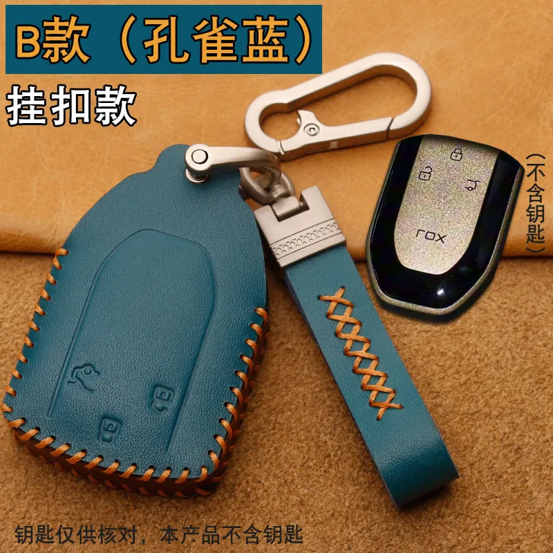 For Rox Polestones ADMAS 2026 Leather Car Key Bag Case Wallet Holder Key Cover Key Chains Car Accessories