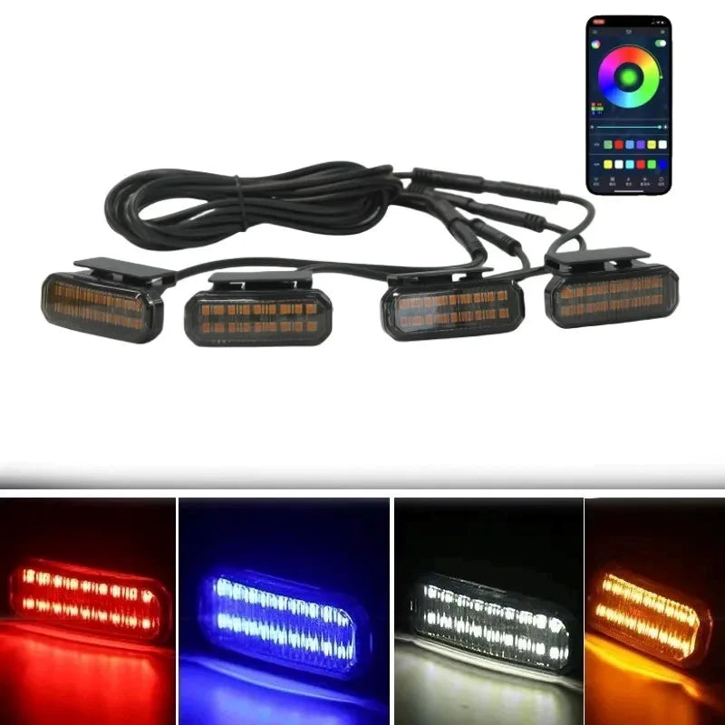 18LED Front Grille Light FOR BYD LEOPARD 8 DENZA B8 Car Daytime Running Light Wheel Eyebrow Lamp For Pickup Offroad 12V