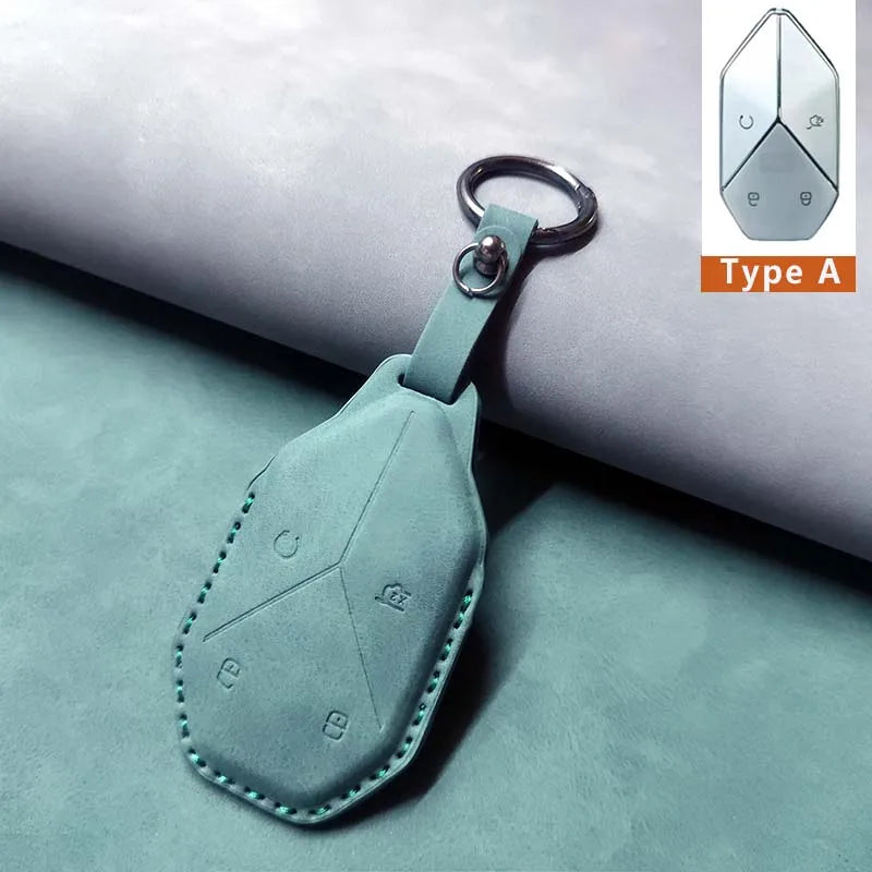 Car Remote Key Case Cover For BYD Equation Formula Leopard 5 8 3  Leather Keychain Shell Luxury Key Holder Protector Accessories