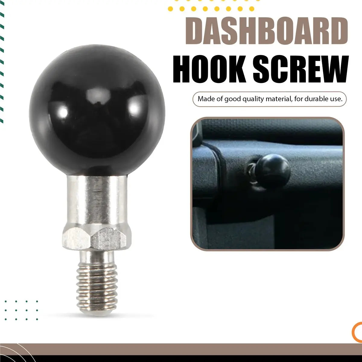 #59M Automotive Parts & Accessories,Car Copilot Dashboard Hook Screw for Suzuki Jimny JB64 JB74 2019-2022 (Black)
