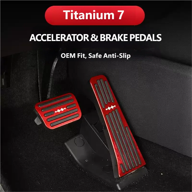 Pedal Aluminum For BYD Leopard 7 Titanium 7 2025 2026 Car Foot Pedals Accelerator Brake Pedal Rest Pedal Interior Accessories