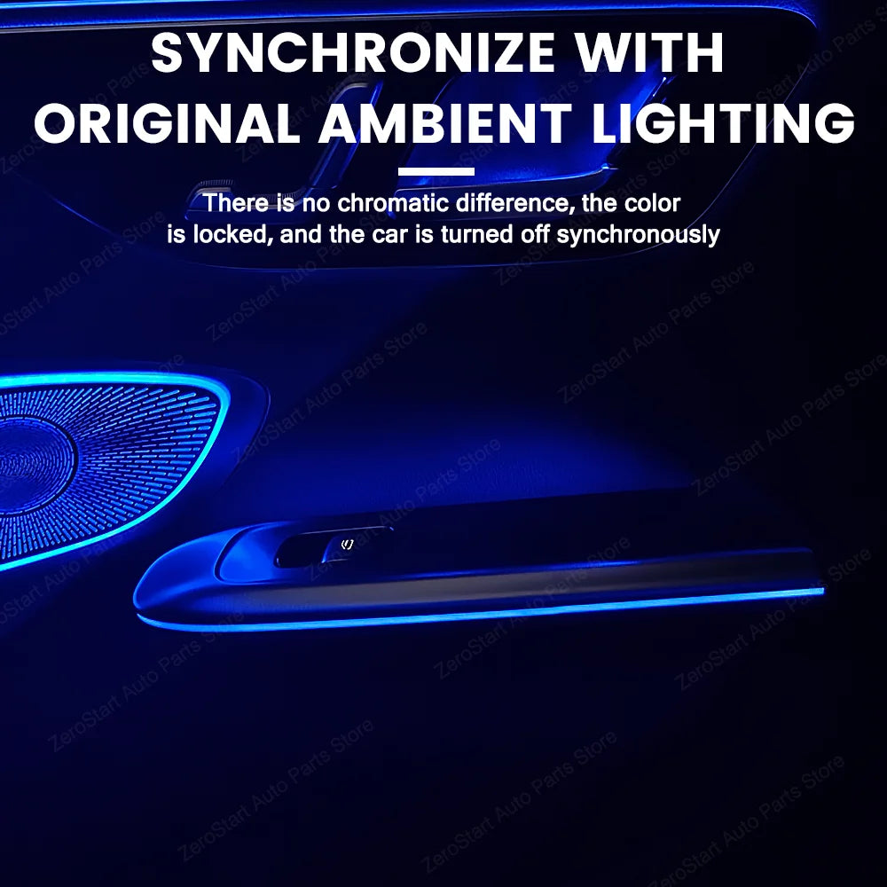 64 Color Car LED For Mercedes Benz C Class W206 GLC Class X254 4 Door Armrest Light Ambient Light Decorative Lamp Retrofit