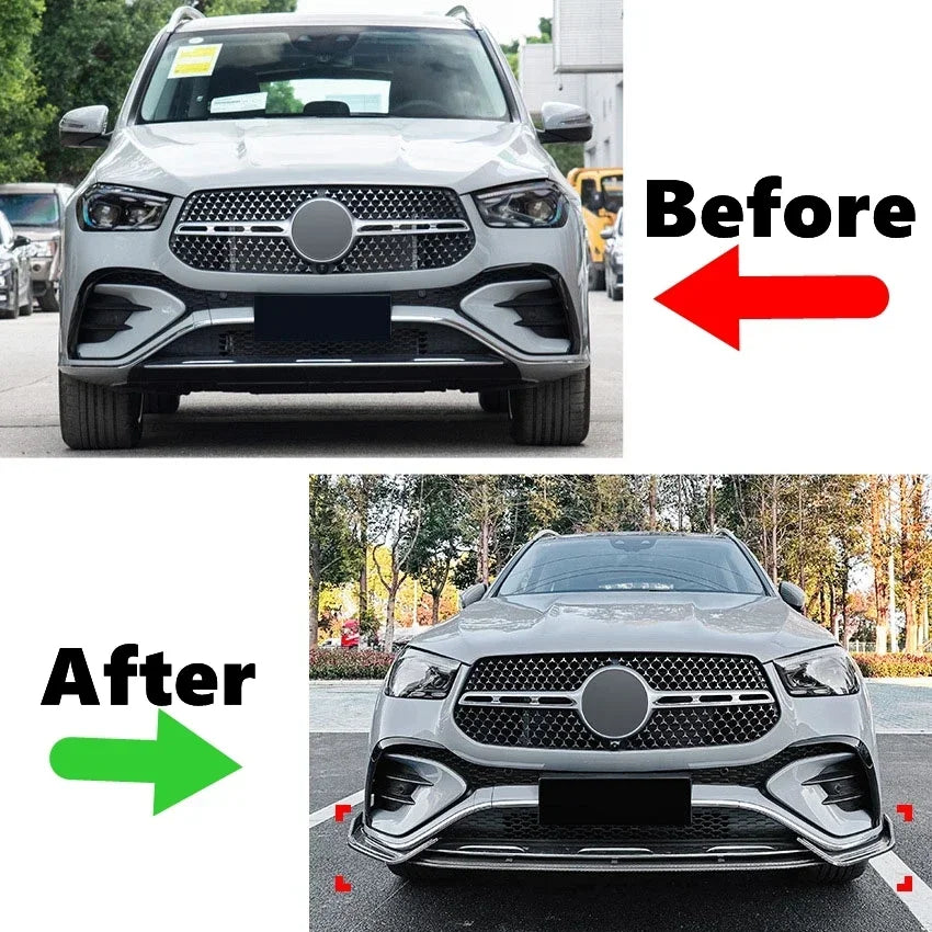 Front Bumper Lip for Mercedes-Benz GLE Coupe W167 C167 AMG 2024+ GLE Class Spoiler Blade Lower Diffuser Guard Protector Cover