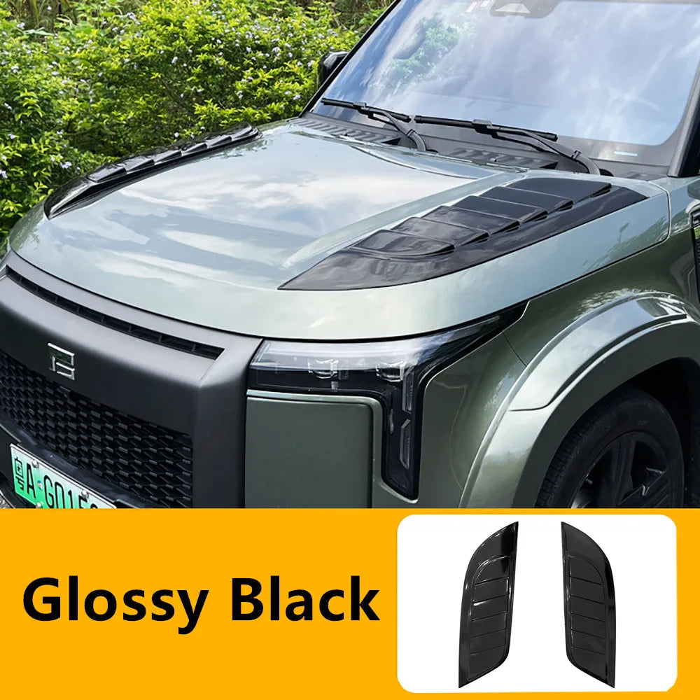 Car Non Destructive Installation Angel Wings Hood Cover Decoration Panel For BAIC Jishi Polestone 01 Rox 01 Black Warrior Parts