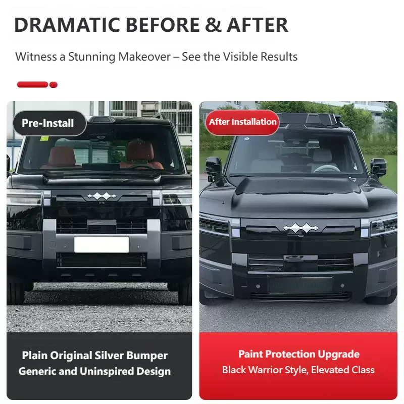 For BYD Leopard 7 Titanium 7 2025 2026 Car Front Rear Bumper Black Warrior Upgrade Parts Car Front and Rear Bumper Trim Kit