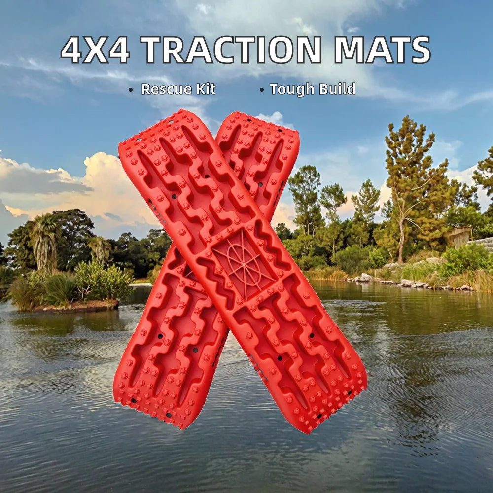 4X4 Emergency Kit Recycling Traction Pad Track Plate with Jack Lift Base for Off-Road Trucks and Cars in Sand Slush