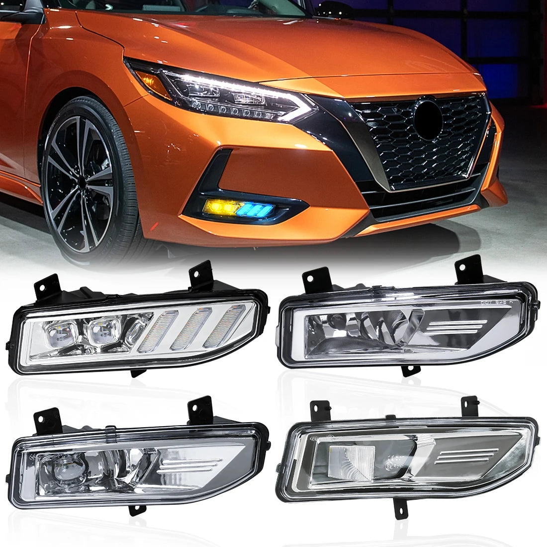 مصباح ضباب LED ضوء نهاري DRL لنيسان سنترا 2020 إكستريل روج كيكس 2017 2018 2019 2020 قشقاي 2019 2020 مصباح أمامي