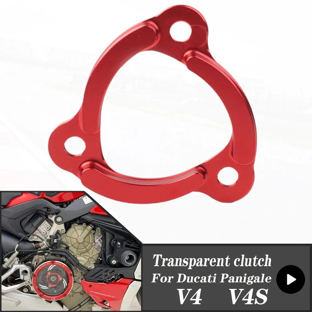 For DUCATI Panigale V4 1100 2018-2023 V4S 18-23 Clutch Transparent Engine Side Protection Cover Refitted Aluminum