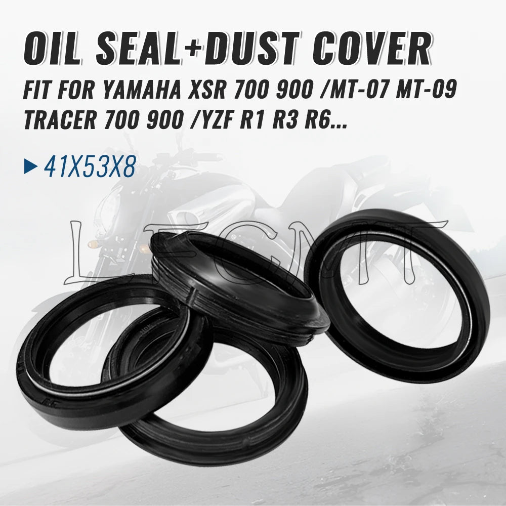 41x53x8 41 53 Front Fork Oil Seal Dust Cover Fit for Yamaha XSR700 XSR900 MT-07 MT-09 TRACER 700 900 YZF R1 R3 R6 FJ 1200 XVS650