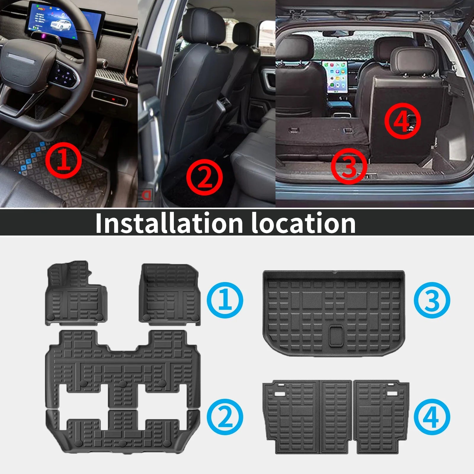 for ROX 01 / Polestone 01 2023 2024 2025 2026 Eco-Friendly TPE Car Floor Mats & Trunk Mats, All-Weather Protection