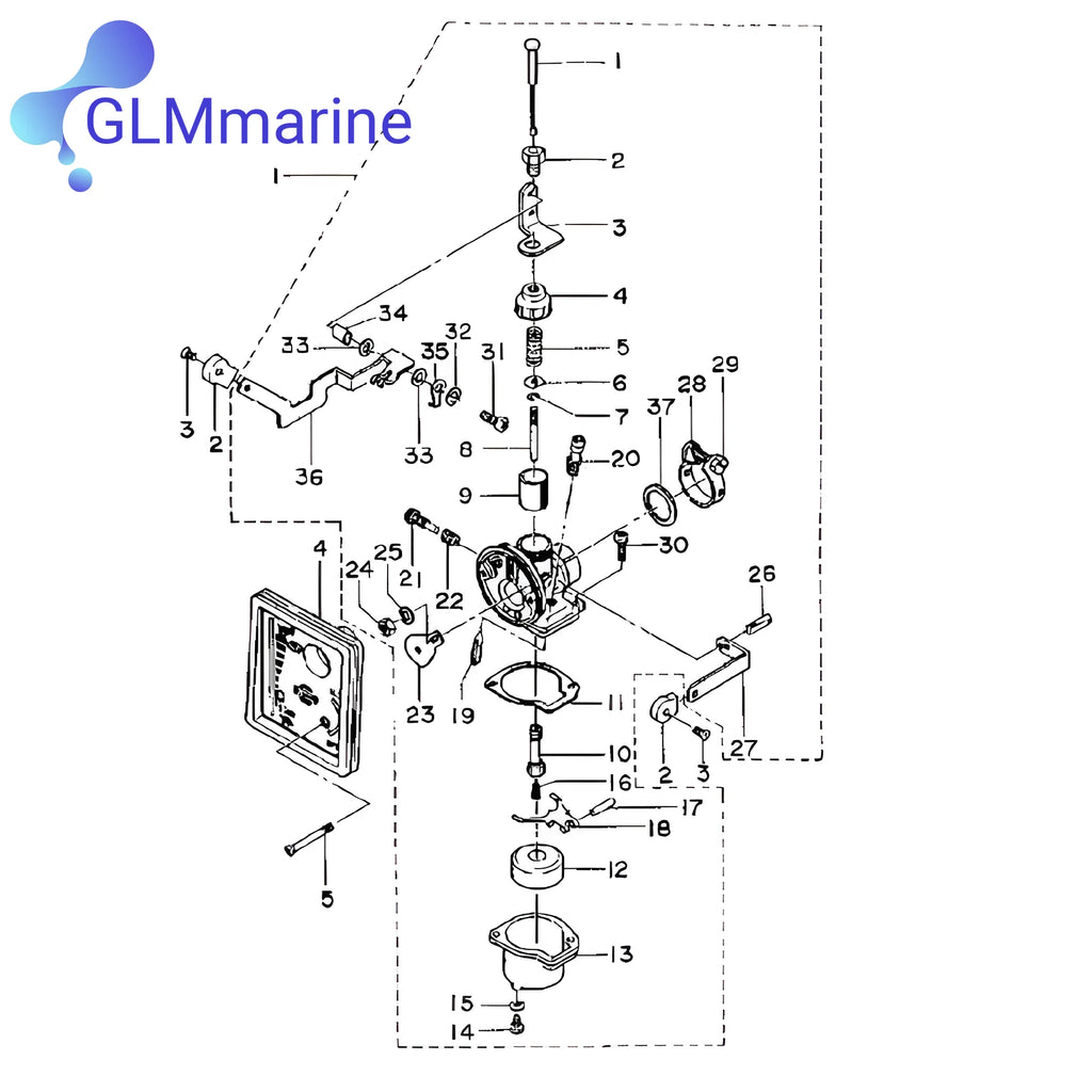3D5-03100 Carburetor Assy Fits for Tohatsu Nissan 2 Stroke M NS 2.5HP 3.5HP Outboard Motors 3F0-03100-4 3D5-03100-2 3D5-03100-3