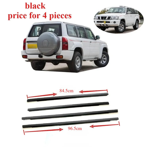 4 Pieces Black Moulding Window Door Belt Line for Nissan Patrol Y61 1995-2005 Weatherstrip Protect Rubber Seal 82820-VB000
