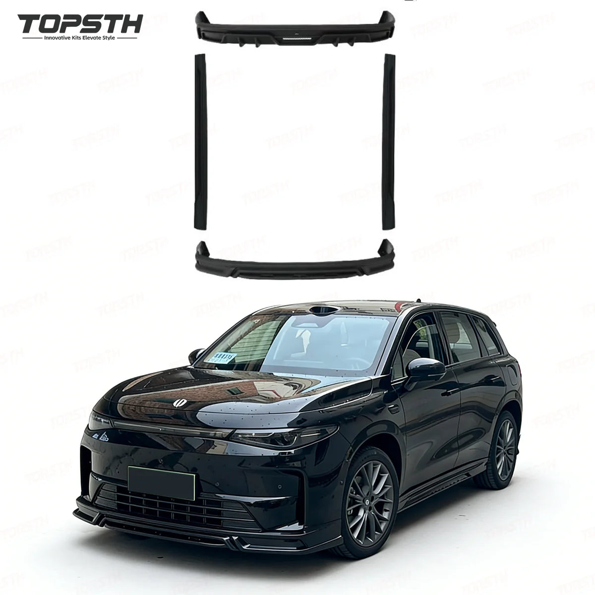 For Leapmotor C10 Front Lip Side Skirts Rear Diffuser Exterior Trim PP Plastic Sports Style Body Kit Accessories