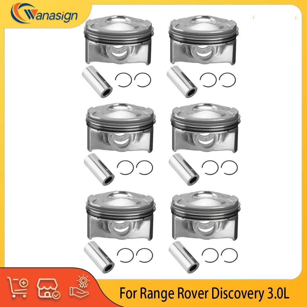 Engine Parts Piston & Rings Set Fit 3.0 L V6 Gas 306PS AJ126 For Jaguar XF XF XJ F-Pace F-Type Range Rover Discovery 3.0L