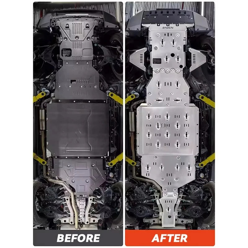 High Quality Aluminum Motor Battery Guard Under Bottom Protection Engine Guard Chassis Skid Plate for BYD Leopard 8 Accessories