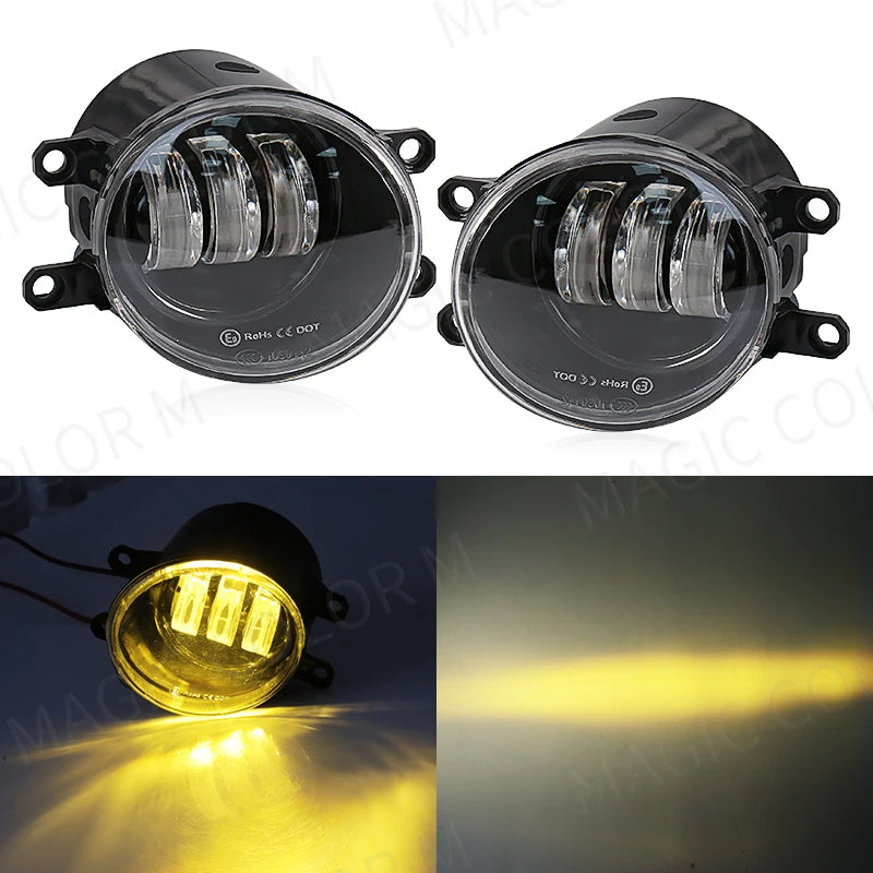 لمصابيح الضباب LED من تويوتا تناسب كورولا راف 4 كامري ياريس بريوس سي إتش آر هايلوكس لكزس، أضواء تشغيل نهارية للسيارة 12 فولت