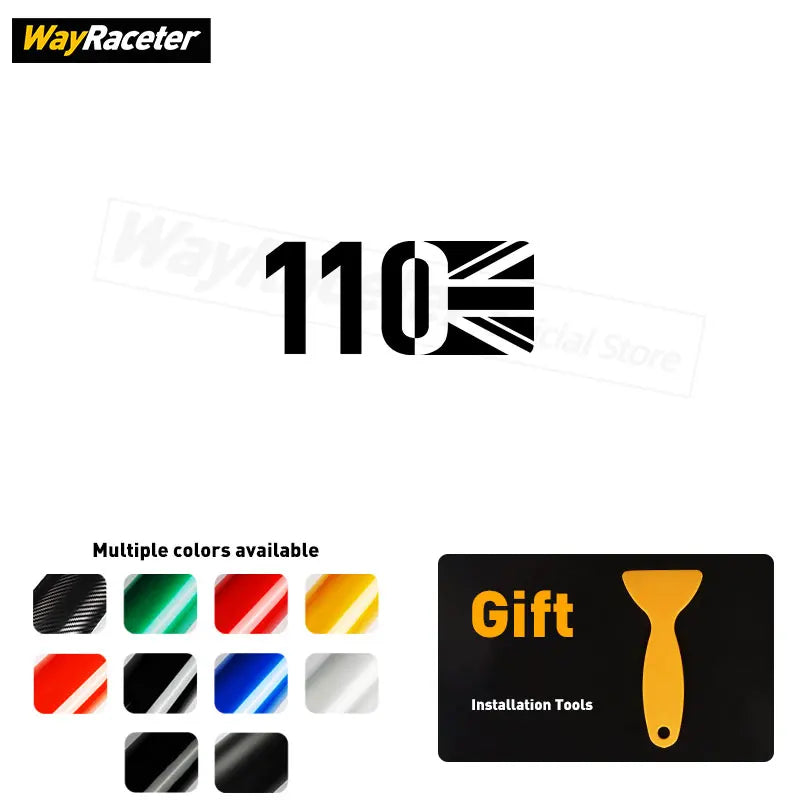 1 Piece Matte Black Trunk Sticker Side Fender Reflective Sticker Decal  For Land Rover Defender 90 110 130 Union Jack Accessorie