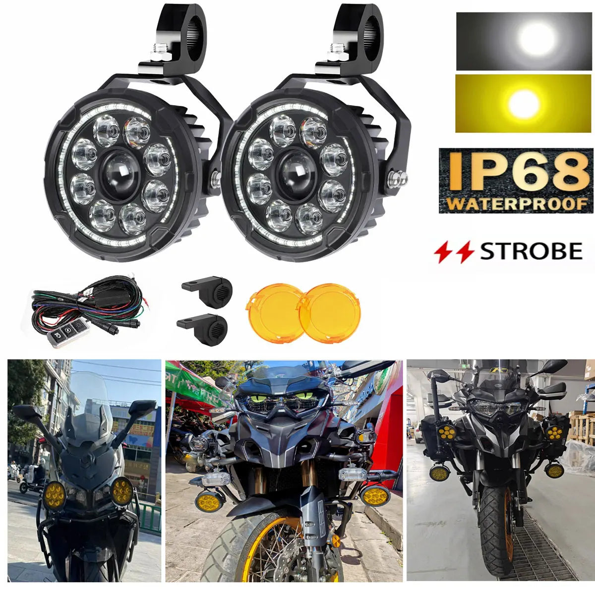 4.5'' Motorcycle Auxiliary Fog Light Beam DRL Led SpotLight For BMW R 1200 1250 GS LC F800 F850 F900 2014-2018 SUV ATV UTV Truck
