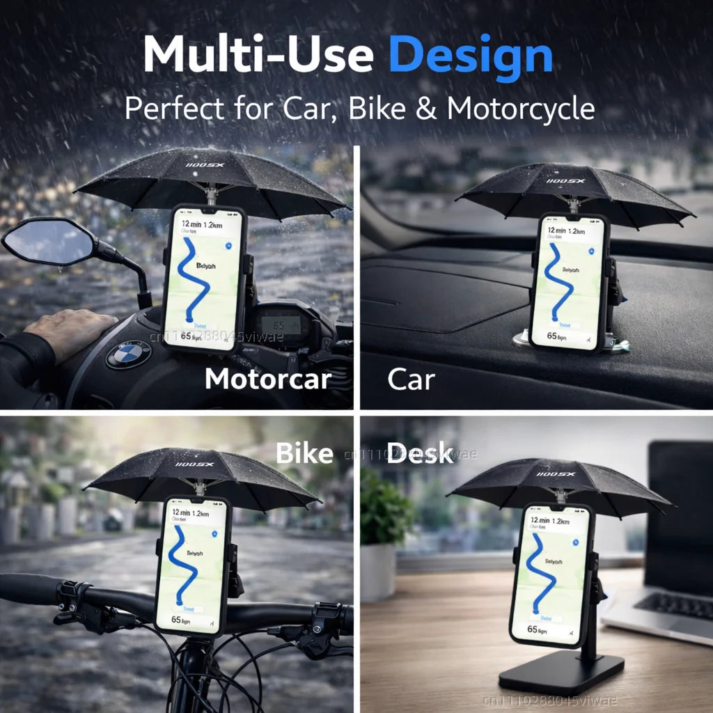 For Kawasaki Ninja 11000SX Motorcycle Phone Umbrella Holder Waterproof Sunshade Anti Glare Rainproof Handlebar GPS Mount