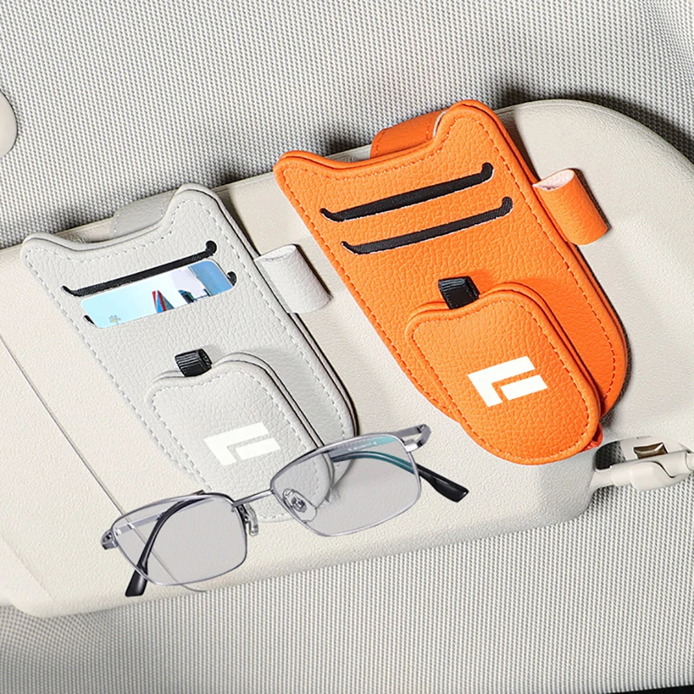 Multifunctional Car Glasses Clip Bill Leather Fit For BAIC JISHI Rox Adamas 2026 Car Visor Storage Box Sunglasses Clip