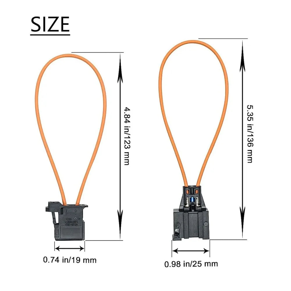 2Pcs MOST Fiber Optic Loop Bypass Female & Male Adapter for Car Radio Audio Mercedes BMW VW Audi Porsche SOS Fix