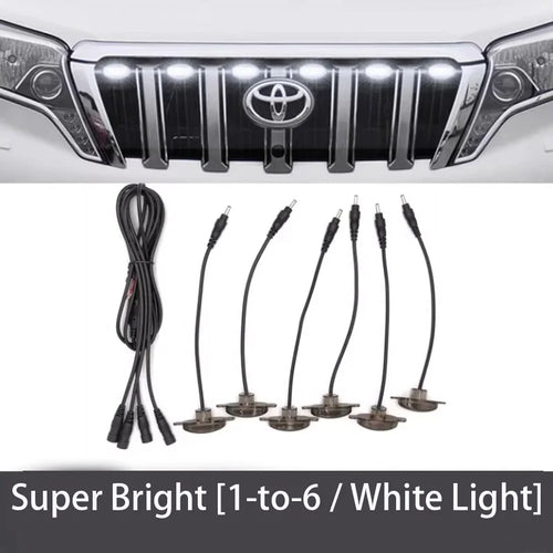 4Pcs 6Pcs Front Grille LED Lights For Toyota Land Cruiser Prado 150 120 Amber DRL Daytime Running Warning Grill Lamps