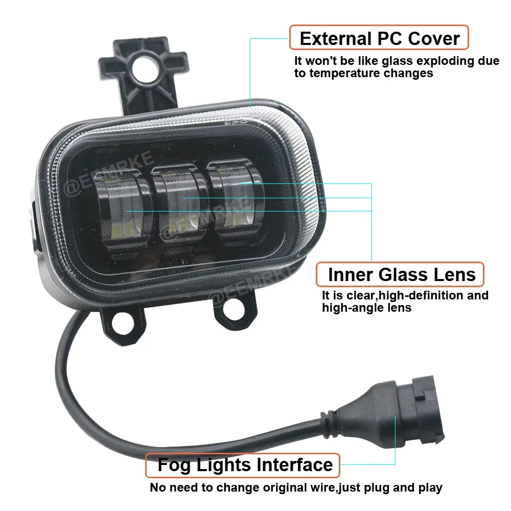 مصابيح ضباب LED عالية الطاقة 40 واط لسيارة نيسان جوك F16 MK II 2019 2020 2021 2022 2023، مصباح أمامي بعدسة DRL 12 فولت أبيض أصفر