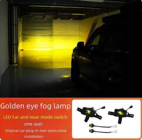 Auto LED High Brightness Golden Eye Fog Lamp Suitable for BYD Equation Leopard 8 2024 2025 Modified High and Low Beam Fog Lamp