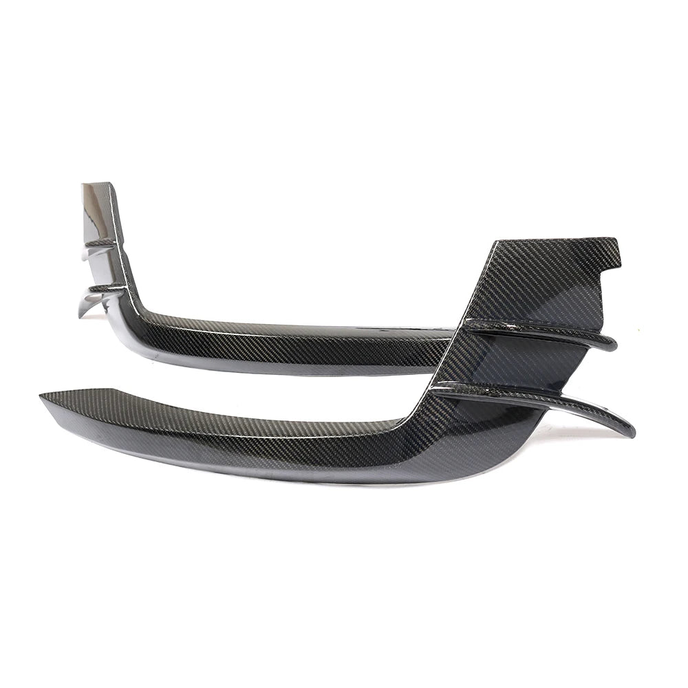 A Style S6 Carbon Fiber Front Bumper Fins Canards Covers For Audi A6 C7 SLINE 2016 - 2018