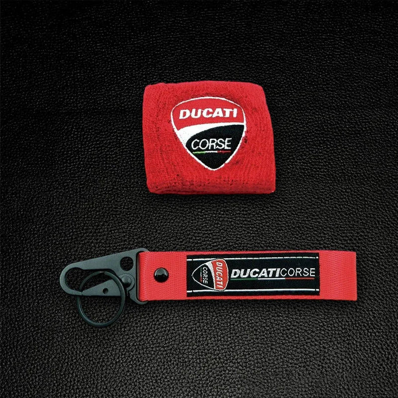 for Motorcycle Embroidery Front Fluid Oil Brake Reservoir Sock Cover Ducati Monster Panigale Diavel Superleggera V4 V2 Scrambler