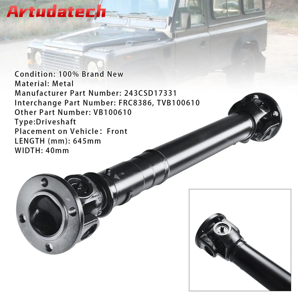 Artudatech Front Propshaft TVB100610 For Land Rover Defender 1990-2006 90 110 300TDI & TD5