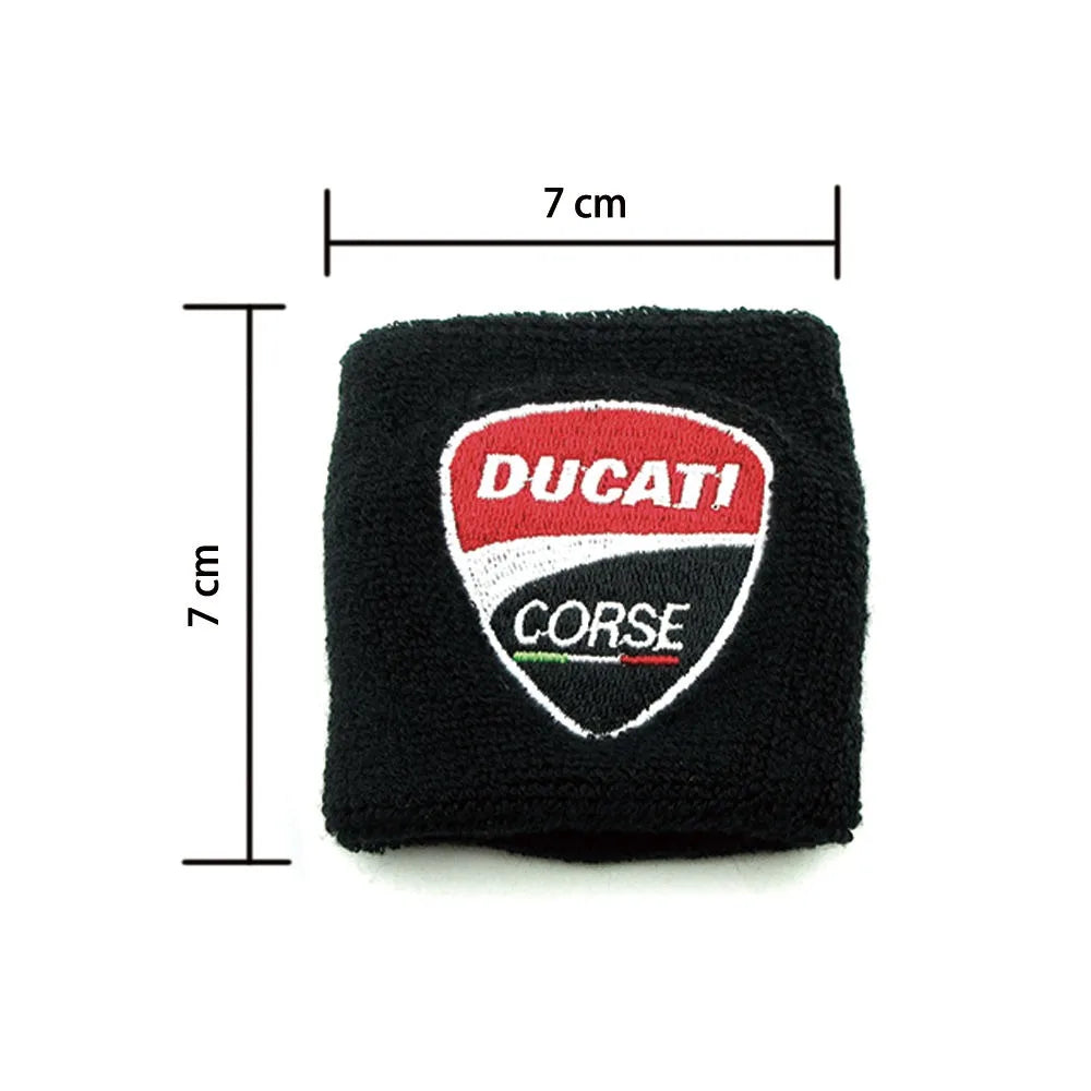 for Motorcycle Embroidery Front Fluid Oil Brake Reservoir Sock Cover Ducati Monster Panigale Diavel Superleggera V4 V2 Scrambler