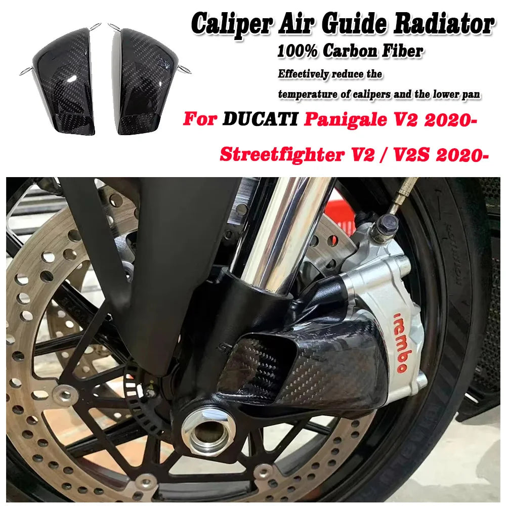 For DUCATI Panigale V2 2020- Streetfighter V2 / V2S 2022- Carbon Fiber Brake Caliper Radiator Covers Motorcycle Modified Parts