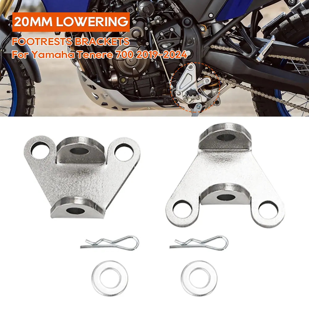 Footpeg Foot Peg For Yamaha 2019-2024 Tenere 700 XTZ 700 20MM Lowered Footpeg Lowering Brackets Tenere 700 Rally Edition 2024