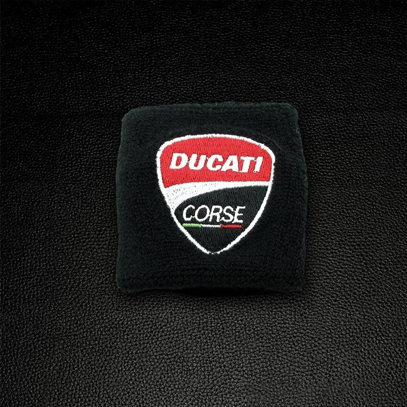 1/2pc Motorcycle Embroidery Front Fluid Oil Brake Reservoir Sock Cover for Ducati Monster Panigale Diavel V4 Scrambler Accessory