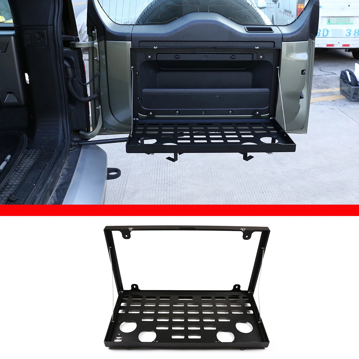 For Land Rover Defender 90 110 130 2020+ Aluminum Alloy Black Car Tailgate Window Storage Fence Foldable Pallet Rack Accessories