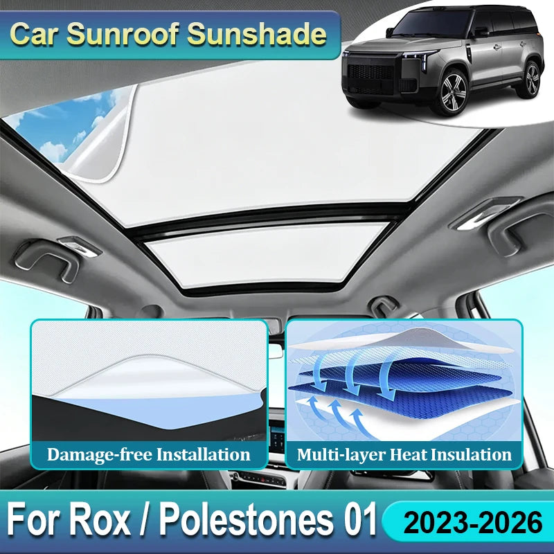 For Rox Polestones 01 2026 2025 2024 2023 Electrostatic Adsorption Sun Visor Roof Sunshade Accessories Interior Sun Protection