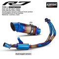 For YZF-R7 XSR700 MT-07 Motorcycle Exhaust Full System Front Pipe With Dual O2 Sensor And Slip-On Tail Muffler Moto Parts