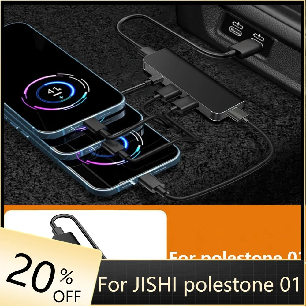 For BAIC Jishi Polestone 01 Rox 01 2023 2024 2025 Car USB Extender Type-C Conversion Head Interface Modification Accessories