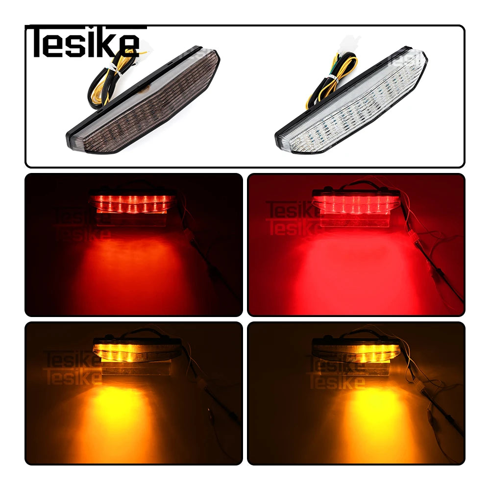 For Kawasaki Ninja ZX-6R 2007 2008 ZG14 CONCOURS 2008-2018 ZRX1200 DAEG Rear Tail Light Brake Turn Signals Integrated LED Light