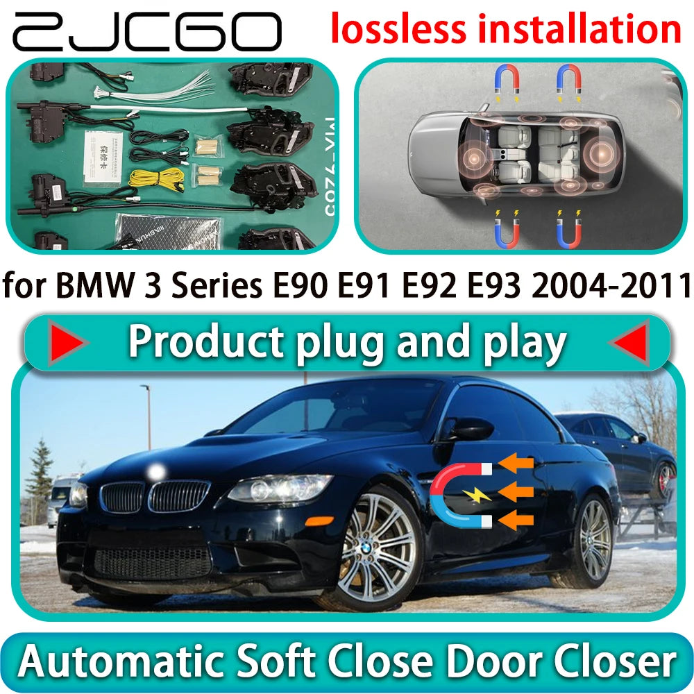 for BMW 3 Series E90 E91 E92 E93 2004-2011 Auto Pull Car Soft Close Door Kit Power Latch Electric Door Catch Soft Closing Assist