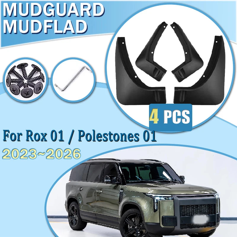 For Rox 01 Polestones 01 2023 2024 2025 2026 Car Mudguards Splash Wheel Protection Mud Guard Flap MudFlap Front Rear Accessories