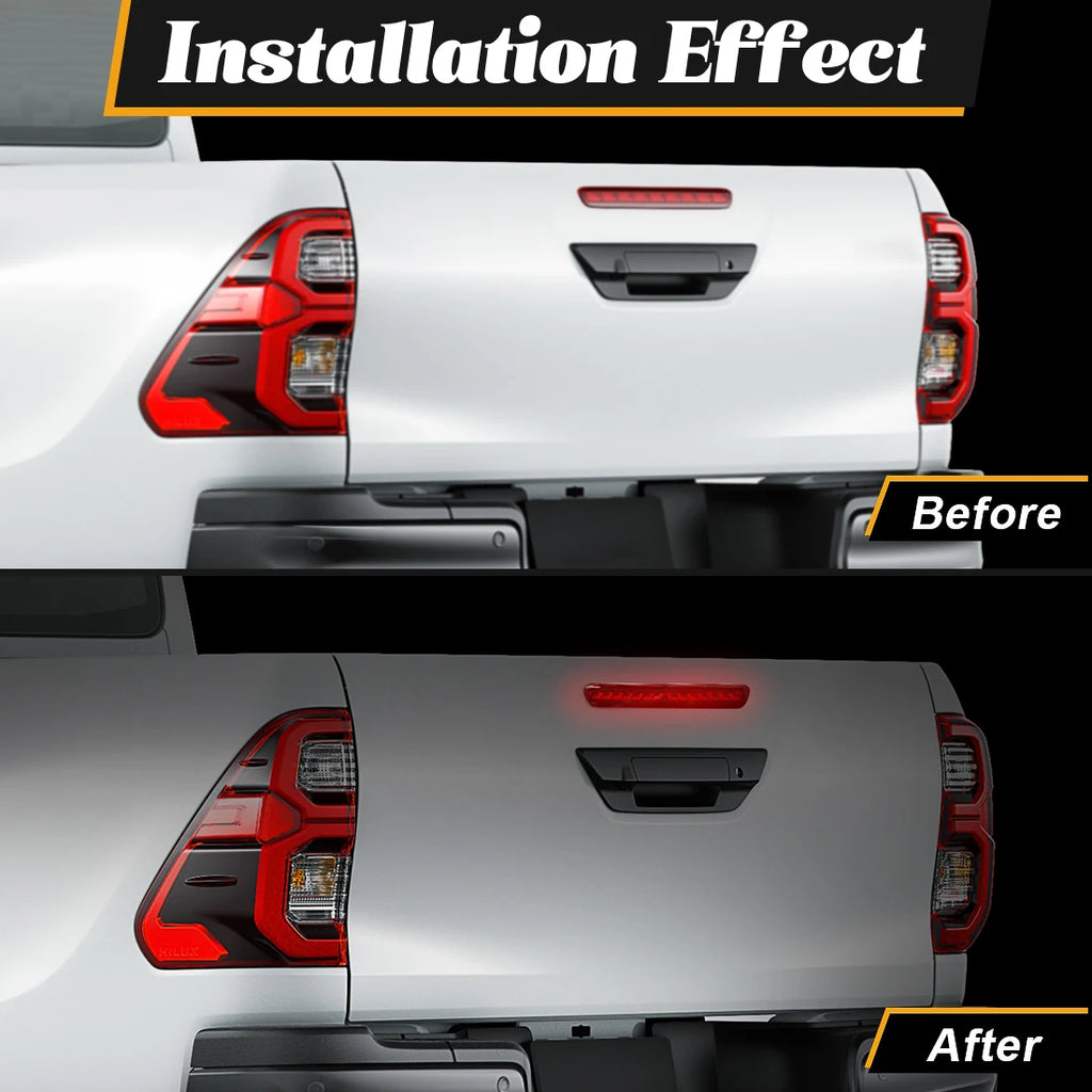 LED High Mounted Brake Light For Toyota Hilux Revo 2015 2016 2017 2018 2019 2020 3rd Third Middle Dynamic Flowing Tail Stop Lamp