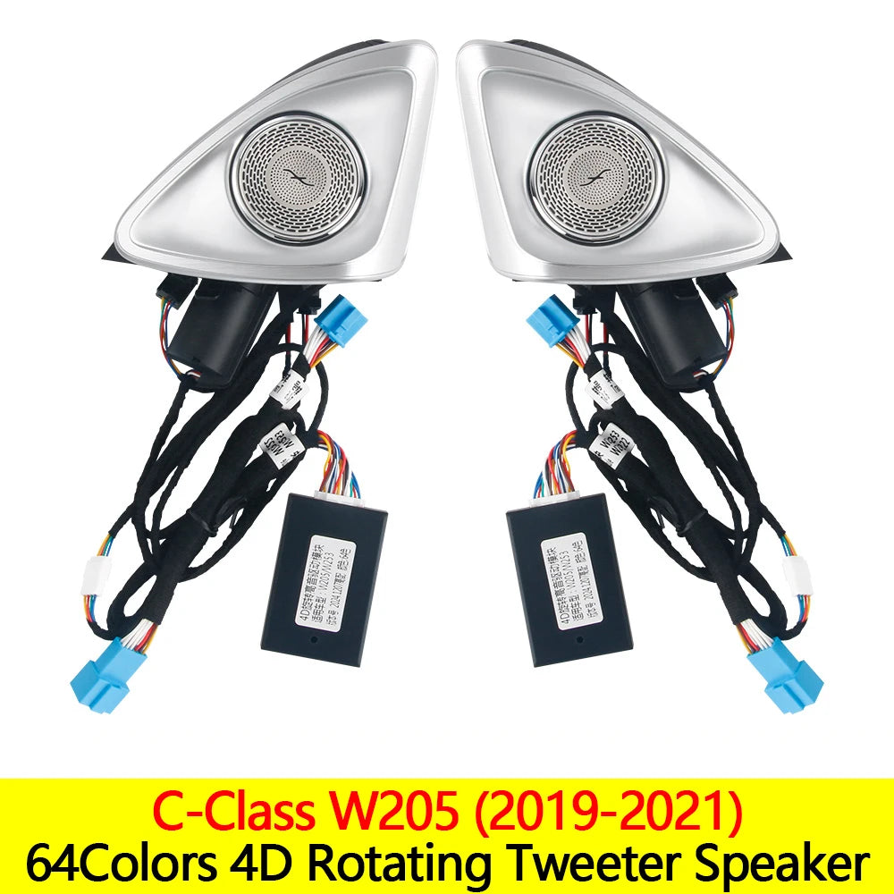 For Mercedes Benz Ambient Lights W205 X253 GLC Turbine Nozzle Air Vent Atmosphere 4D Rotating Tweeter Speaker Copilot LED Strip