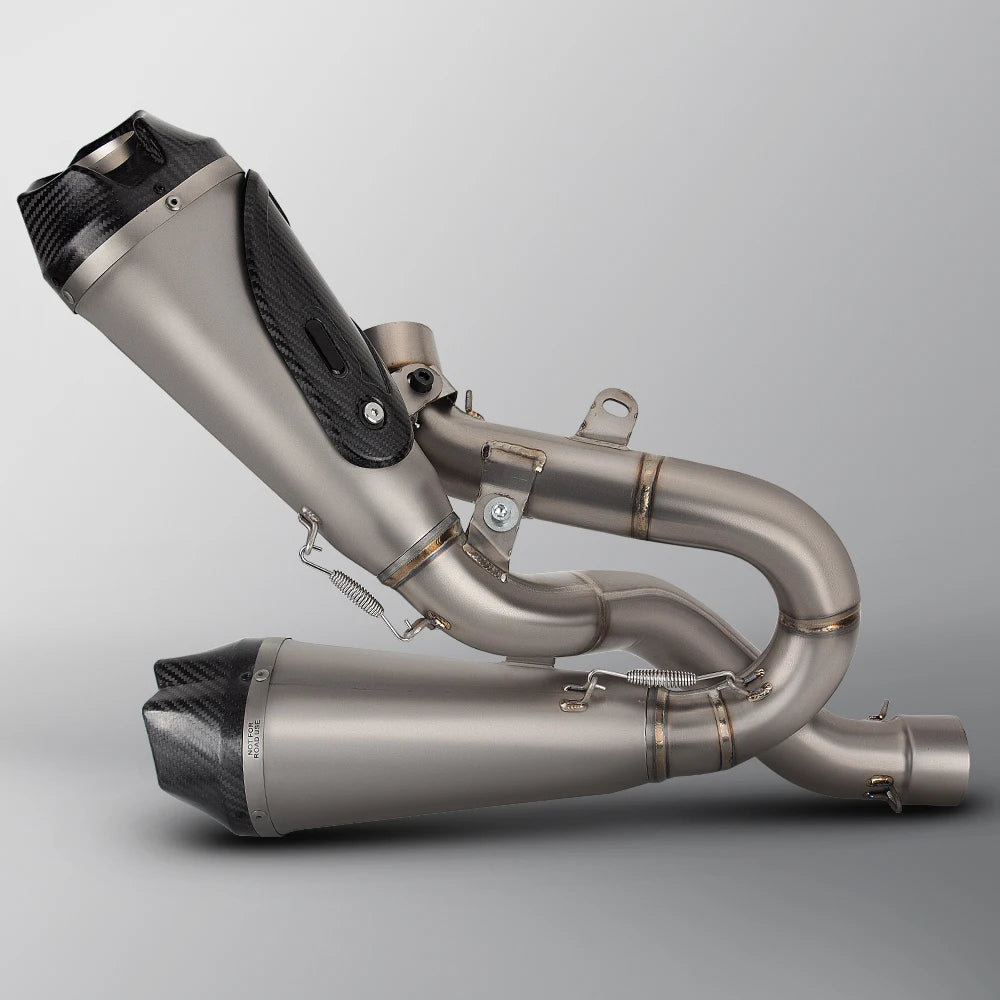 Motorcycle Exhaust Tail Tube Kit Mid Line Pipe Muffler With Cover Slip On For Ducati Panigale/Streetfighter V4/V4R/V4S 2018-2024