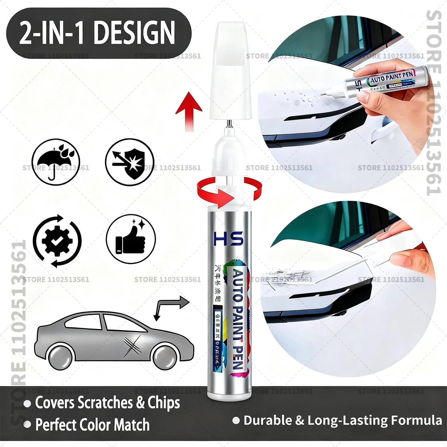 For LAND ROVER Defender Car Paint Repair Pen Paint Scratch Repair Accessories Fuji White Santorini Black Eiger Grey Sedona Red