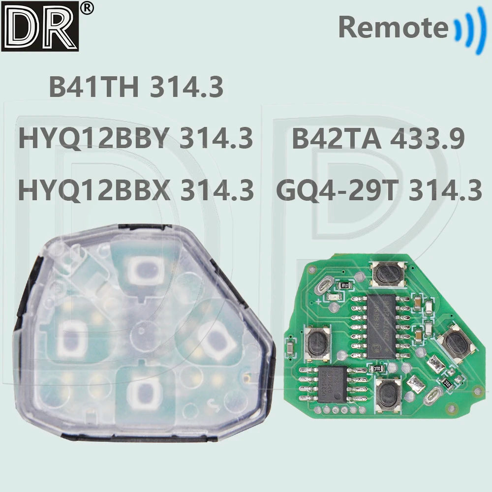 DR 314.3/315/433.92MHz Car Remote Key Inner Core For Toyota Corolla Cmary Yaris Avalon RAV4 Matrix Hilux SW4 Venze Auris
