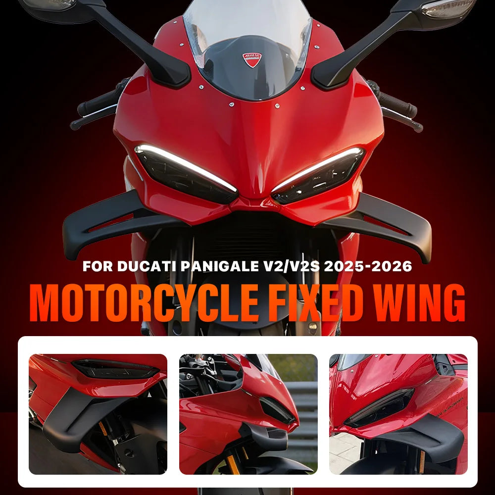 New Motorcycle Winglets Spoiler V2 wings Fixed Wing For Ducati Panigale V2 V2S V2R 2025-2026 Side Panels Fairing Accessories